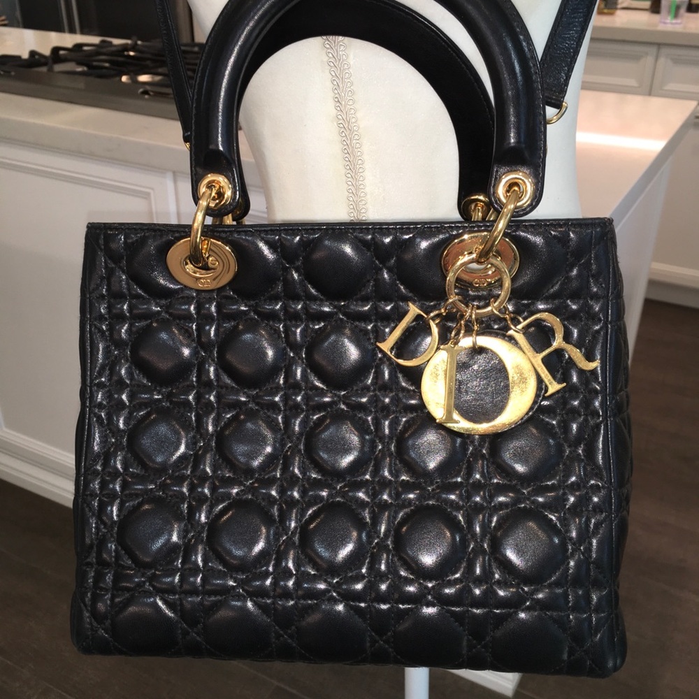 SOLD Authenticated Lady Dior quilted lambskin bag - Picture 3 of 8